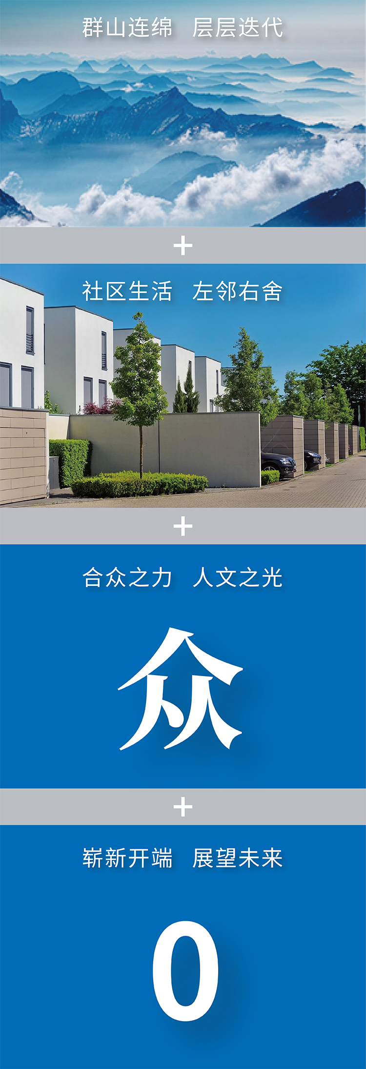 石景山社区学院品牌应用竖排，建筑与众0数字蓝色版面，教育品牌视觉设计