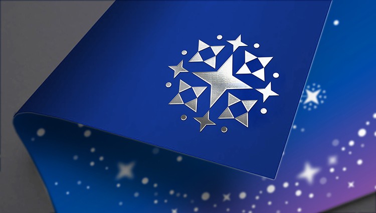 灯市口小学蓝色星形logo礼盒，满天星主题，教育品牌VI视界设计