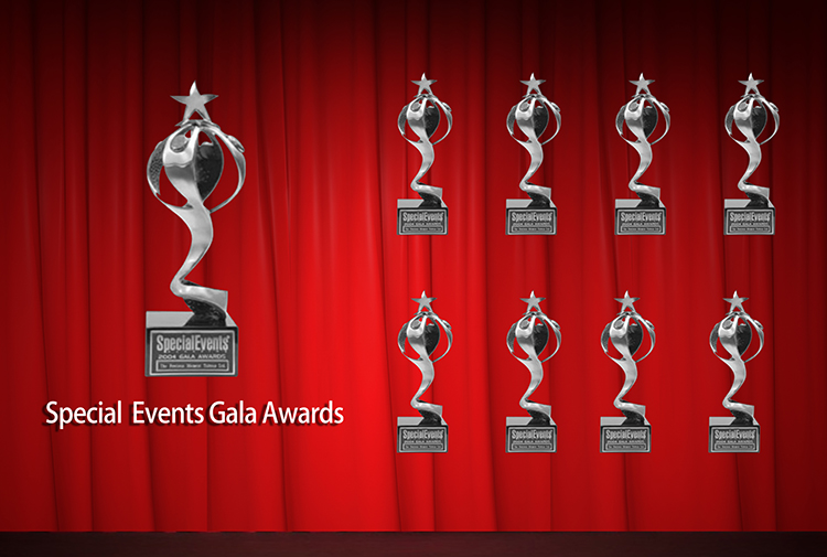 世界公关活动大赏（Special Events Gala Awards）星形奖杯陈列墙，锦连环文化之旅探访国际活动设计殊荣