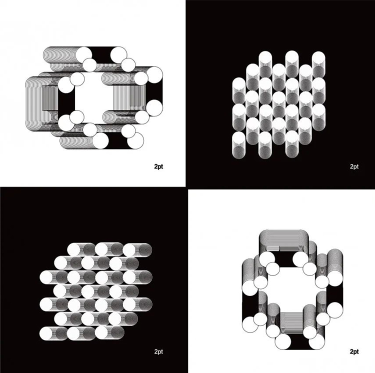 黑底像素方块图形设计作品组，云端毕业展设计鉴赏