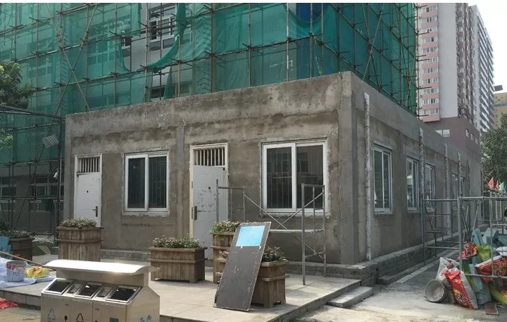 北航实验学校小学部楼体改造前现状实景，锦连环校园环境建设