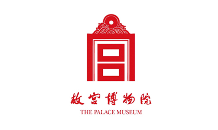 故宫博物院红色印章式标志，以宫字结构与中国红呈现的博物馆品牌LOGO设计