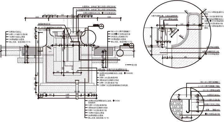 田村中心小学校园景观工程施工图纸特写，展现导视与环境建设的设计细节