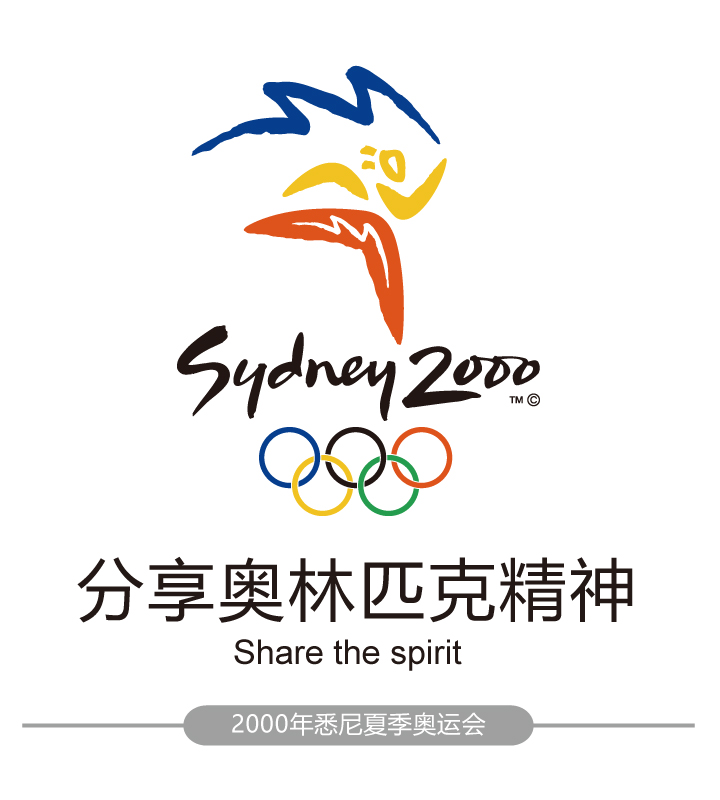 2000年悉尼夏季奥运会会徽与口号分享奥林匹克精神Share the spirit，会徽标志设计