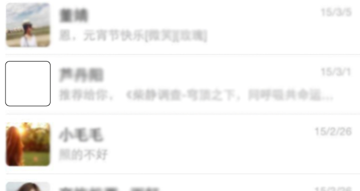 微信聊天列表界面截图，多位联系人头像并列呈现列表状态下头像的记忆度与识别需求