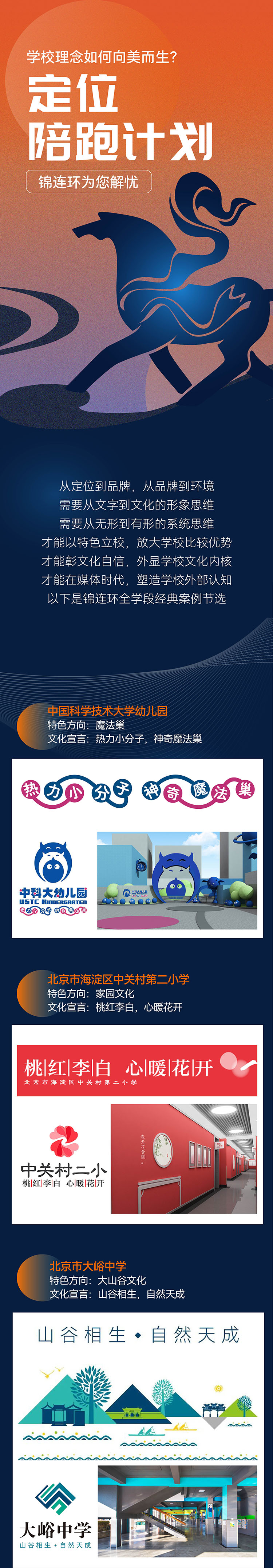 锦连环学校定位陪跑计划介绍海报封面 国潮龙插画与计划主题向美而生