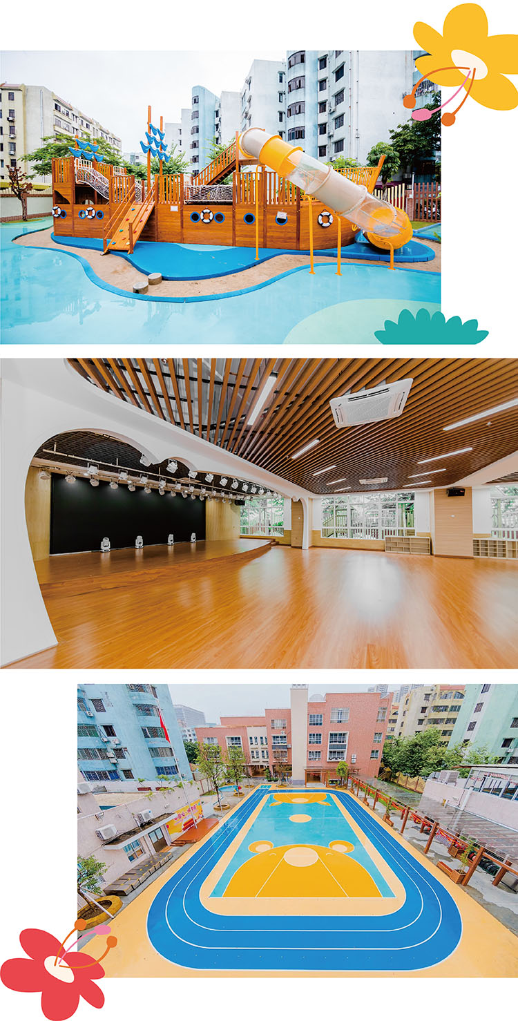 中山市小榄镇明德中心幼儿园校园实景拼图 游乐设施大厅与户外活动区