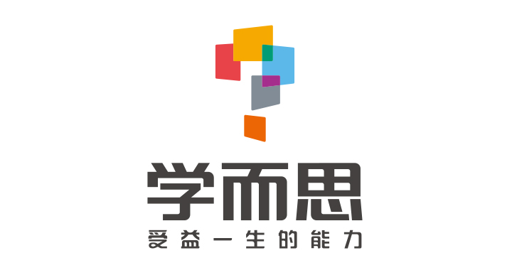 学而思品牌标志 锦连环设计 彩色问号方块受益一生的能力